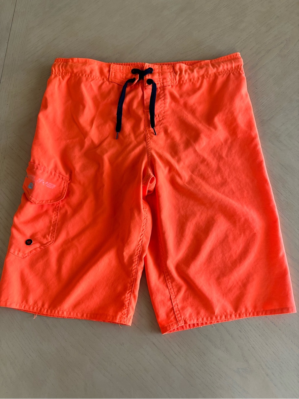Laguna Bright Orange Kids Swim Trunks with Drawstring size large 10-12